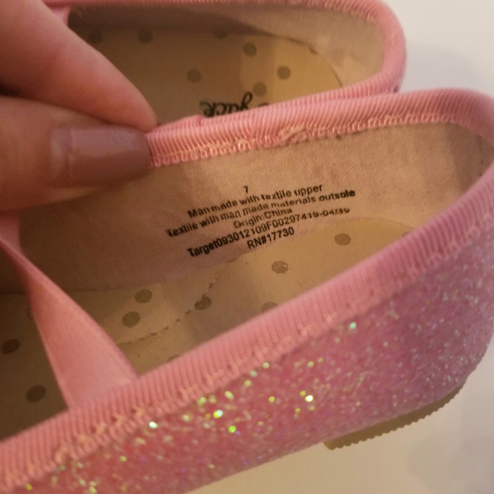 Cat & Jack Toddler Girls' Glitter Ballet Flats 7 - Picture 4 of 5